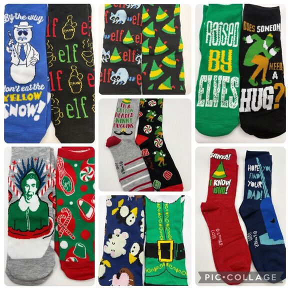 NEW Buddy The Elf  12 Days Of Christmas Socks 14 Pair Men’s Size 6-12 No Box - Picture 1 of 8